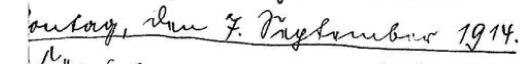 handschriftlich in Sütterlin: Montag, den 7. September 1914.