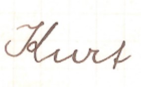 Kurts Vorname selbst geschrieben