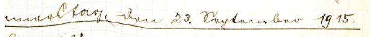 Handschriftlich: Donnerstag, 23. September 1915