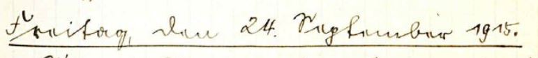 handschriftlich: Freitag, den 24. September 1915.