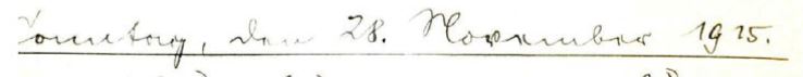 Kriegstagebuchüberschrift: Sonntag, den 28. November 1915