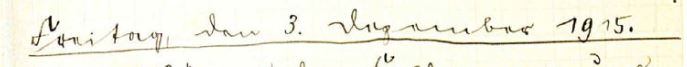 handschriftlich: Freitag, den 3. Dezember 1915.