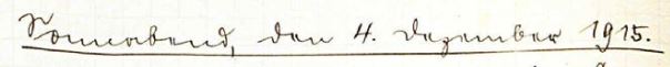 handschriftlich: Sonnabend, den 4. Dezember 1915,