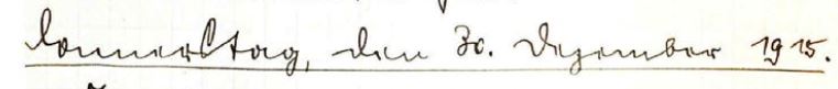 Überschrift im Kriegstagebuch: Donnerstag, den 30. Dezember 1915
