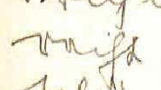 Ausschnitt des handschriftlichen Wortes das diskutiert wird.
