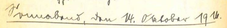 handschriftliche Originaldatumsüberschrift